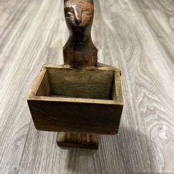 Wooden Cat Figurine