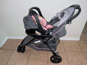 Baby Trend EZ Ride Travel System with EZ-Lift Infant Car Seat, Dash Pink / Stroller & Car Seat