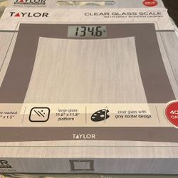 Taylor clear glass scale with gray border design