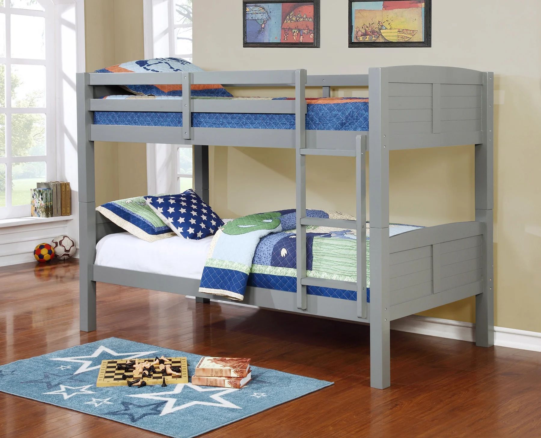 Bunk Bed Twin Twin Grey finish, New Especial price