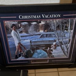National Lampoons Christmas Vacation Cousin Eddie Randy Quaid Shitters Full Autographed Framed Print