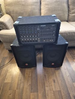 Samson PA 324, Speakers & Shure Microphone