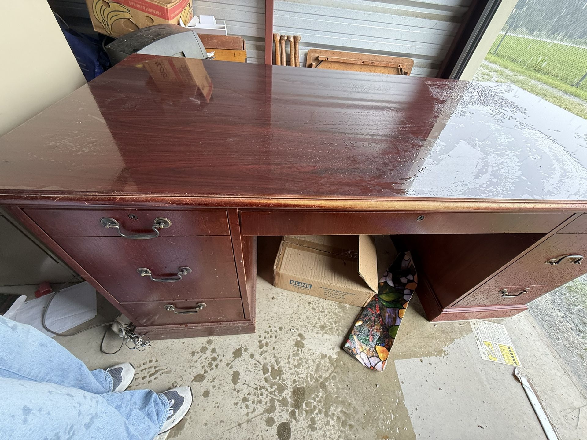 large solid wood desk
