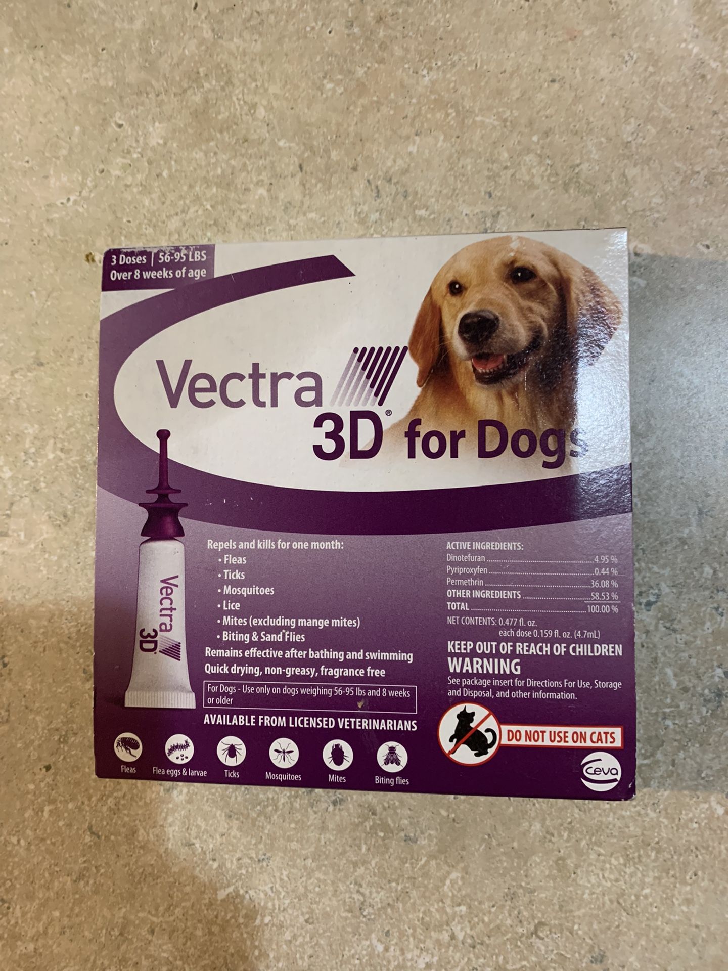Vectra 3D For Dogs 3 Doses 56-95 Lbs