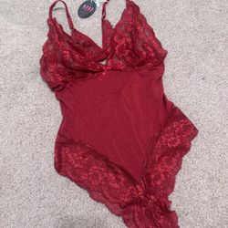 New Small Red Bodysuit Lingerie 