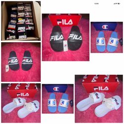 Women’s Fila and champion slides sandals brand new