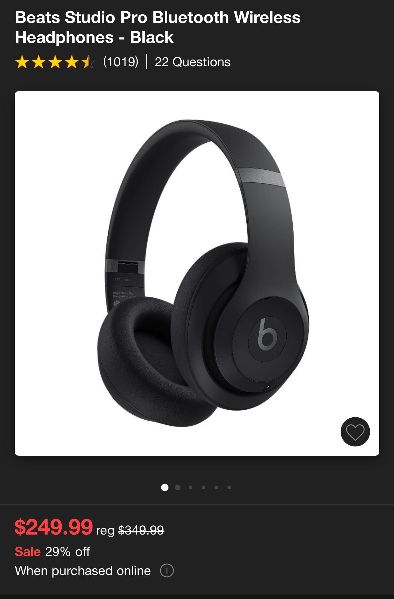 Beats Studio Pro Bluetooth Wireless Headphones