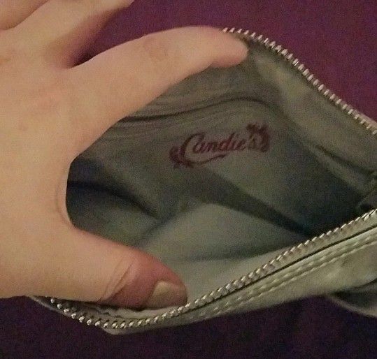 Candie's Silver Sequined Bow Wristlet 