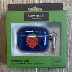 kate spade new york Protective Case for Apple AirPods Pro 1 & 2 - Strawberry Dotted