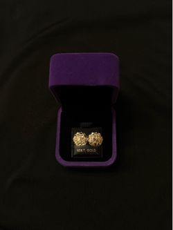 Solid Gold Nugget Earrings