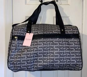 New Nwt JuicY Couture Xlarge Weekender Shoulder Bag /cross Body -gothic Print $100 Obo