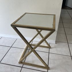 End Table Gold With Mirror
