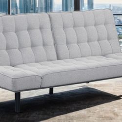 Brand New Light Grey Futon Sofa Sleeper 