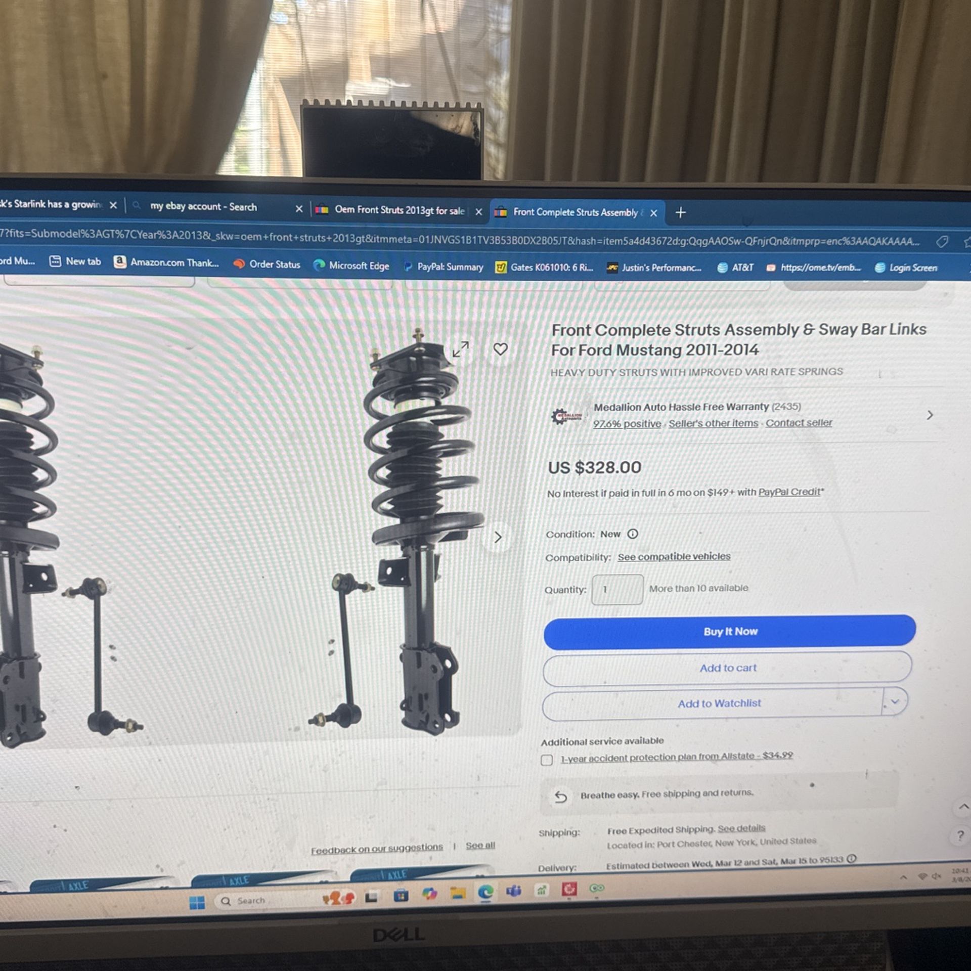 front complete strut assembly ford mustang