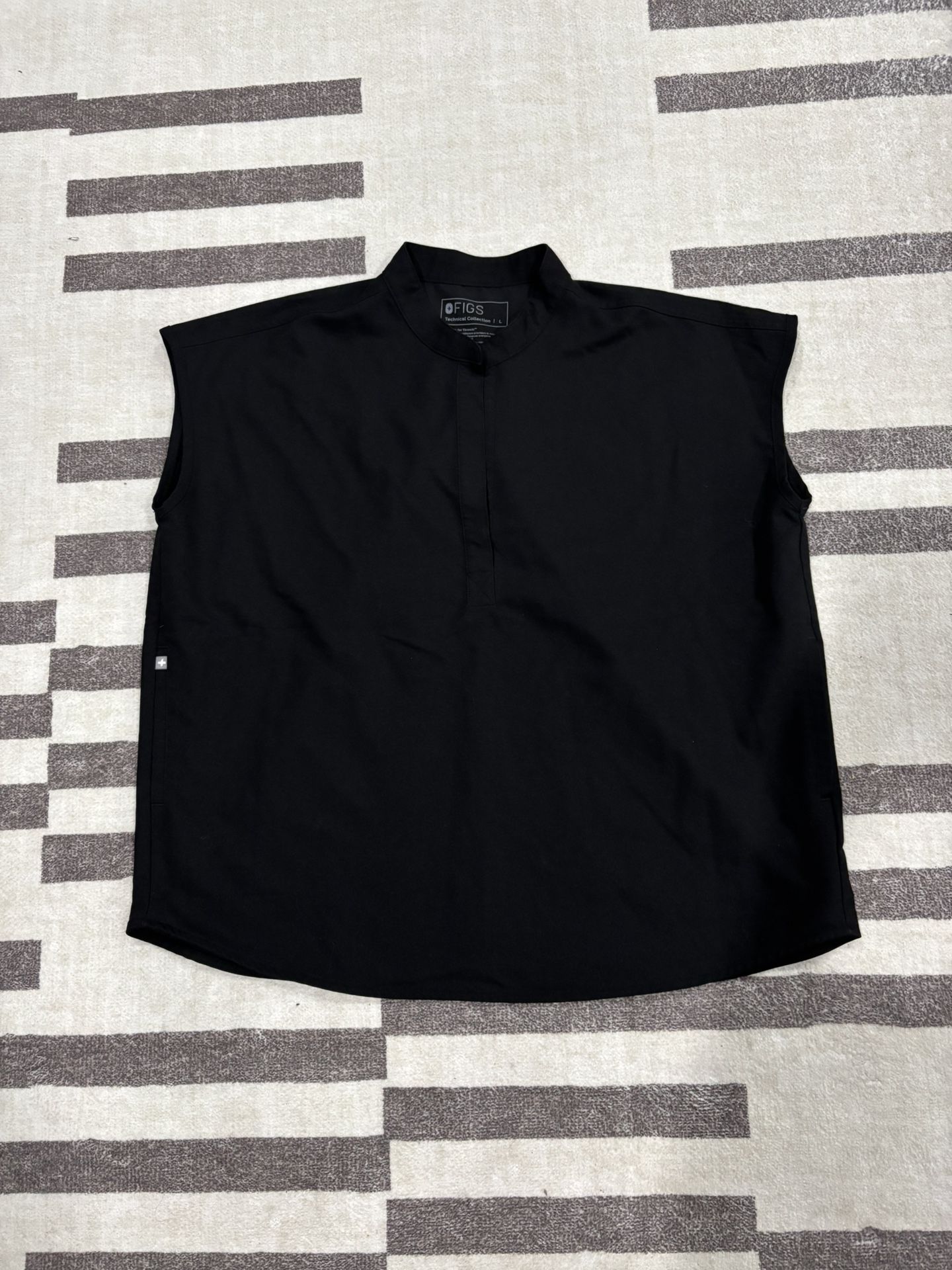 Large FIGS Black Rafaela scrub top