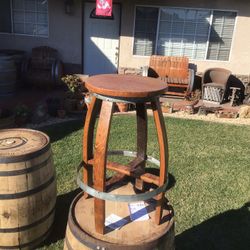 WINE BARREL BAR STOOL