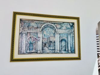 Large Beautiful Vintage Picture. Wall Art