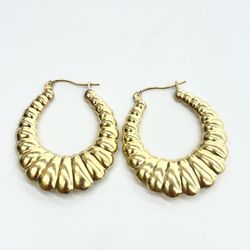 10KT Real Gold Hoop Earrings for Women