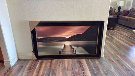 Kirklands Large Framed Lake Dock Landscape Print