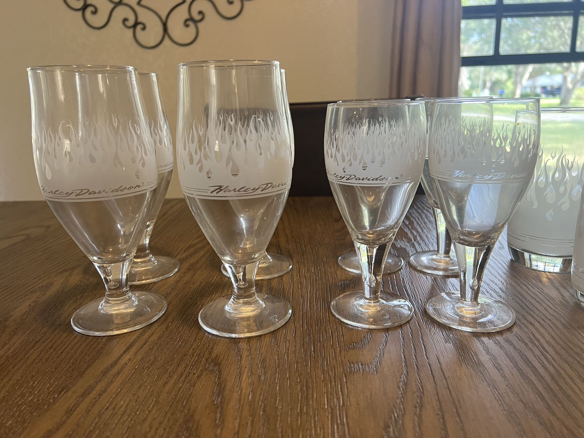 Harley-Davidson Frosted  Bar Glasses
