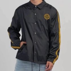 BRIXTON Mens CREST Coaches Jacket Black Size XL