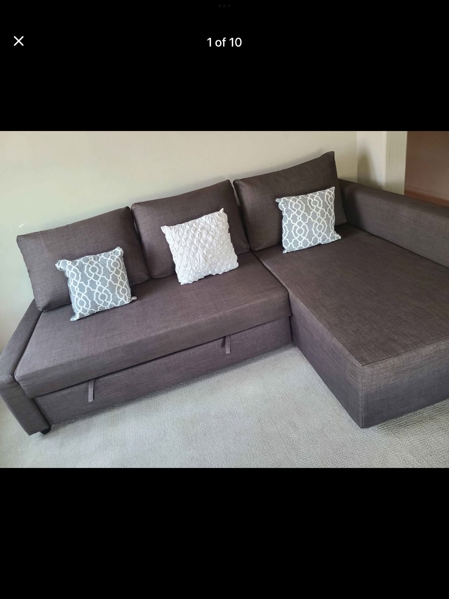 Ikea Friheten Chocolate Brown Sectional Sleeper Delivery Extra