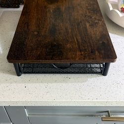 wood coffee maker stand
