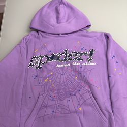 Sp5der hoodie light purple