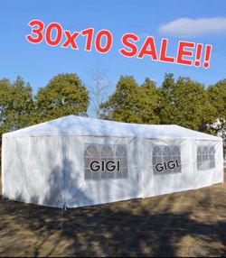 10'x30' Outdoor Canopy Tent Patio Camping Gazebo Storage Shelter Pavilion Cater Party Wedding BBQ Events Tent w/Removable Sidewalls