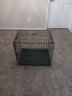 Black Wire Dog Crate with Tray