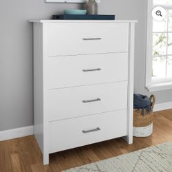 Mainstays Hillside 4-Drawer Dresser, White Finish