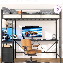 Twin Size Metal Loft Bed