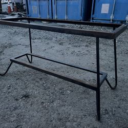 Mid Century Wrought Iron 29 Gallon Fish Tank Stand with Hairpin Legs 