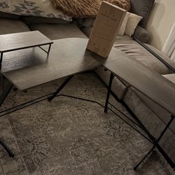 Desk With 2 Monitor Stands