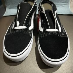 Women’s Black And White Old Skool Platform Vans Shoes