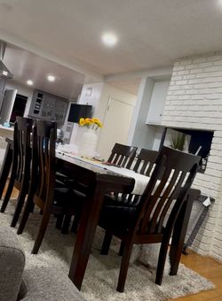 Dining Table 6 Chairs-Leather Cushion