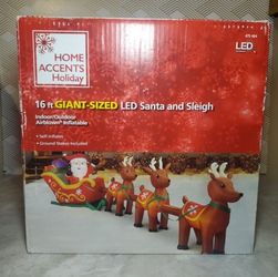 16ft Giant Sized Led Santa And Sleigh