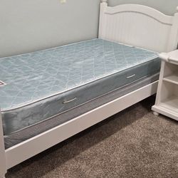 Pottery Barn Twin Bed + Night Stand