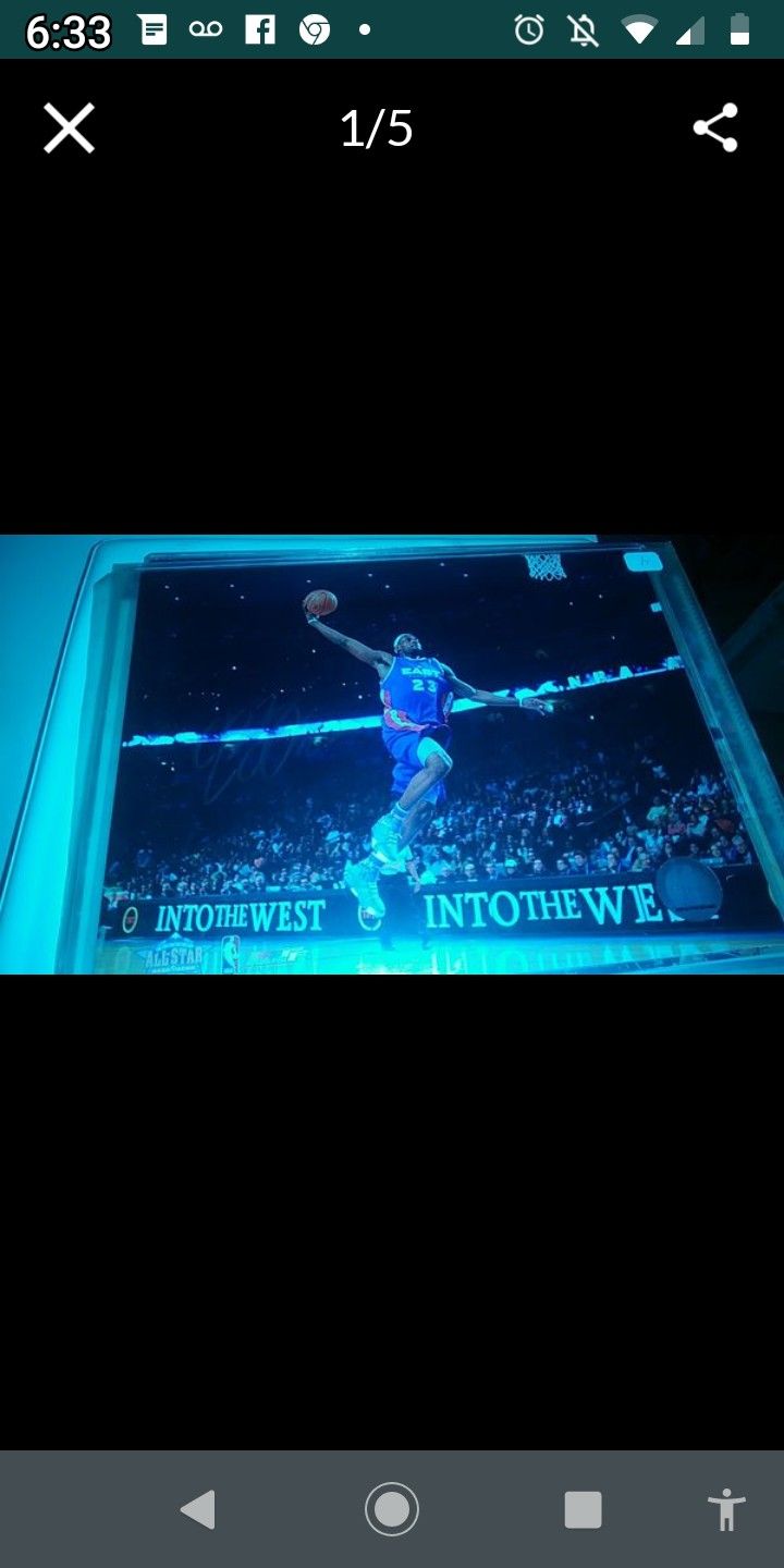 Lebron ball, and photo autographed