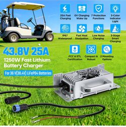 36V Lithium Battery Charger 1250W 25A for Golf Cart/ Boat/ Solar