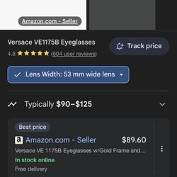 Versace Glasses Brand New