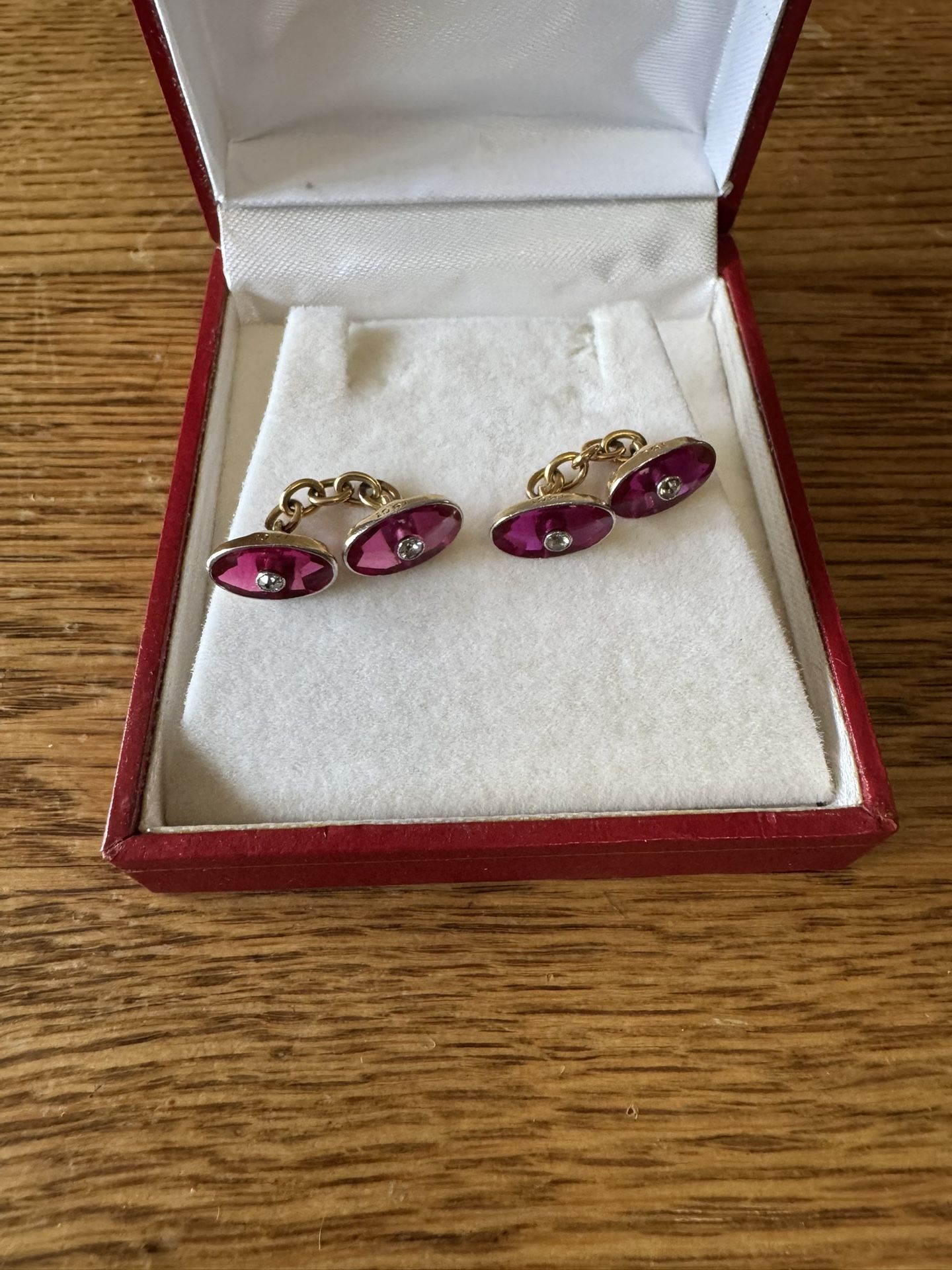 Antique Gold, Diamond, and Ruby Cufflinks