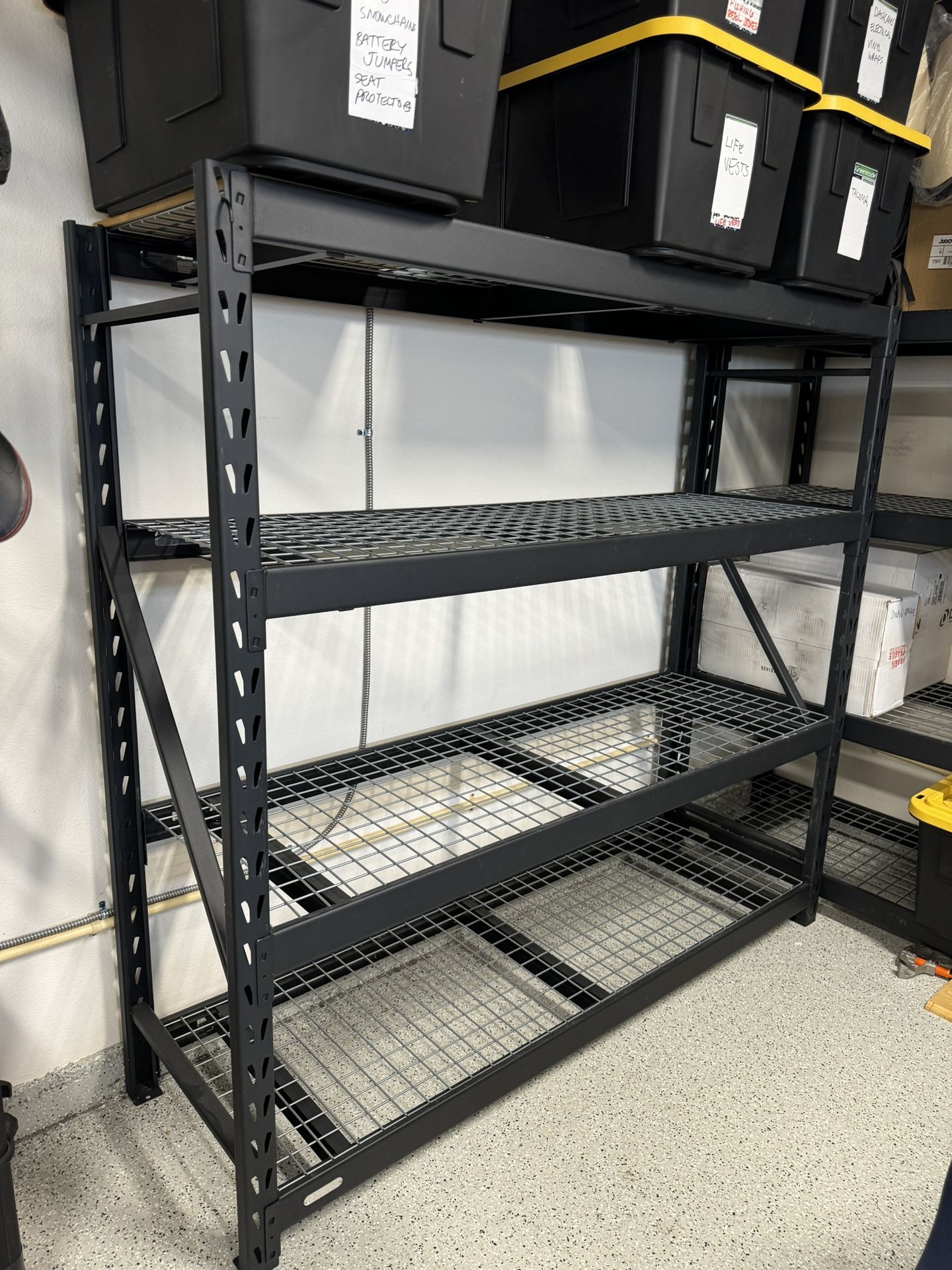 Used Whalen Industrial Storage Bin Rack from Costco 77x24x72 for Garage Storage Bin