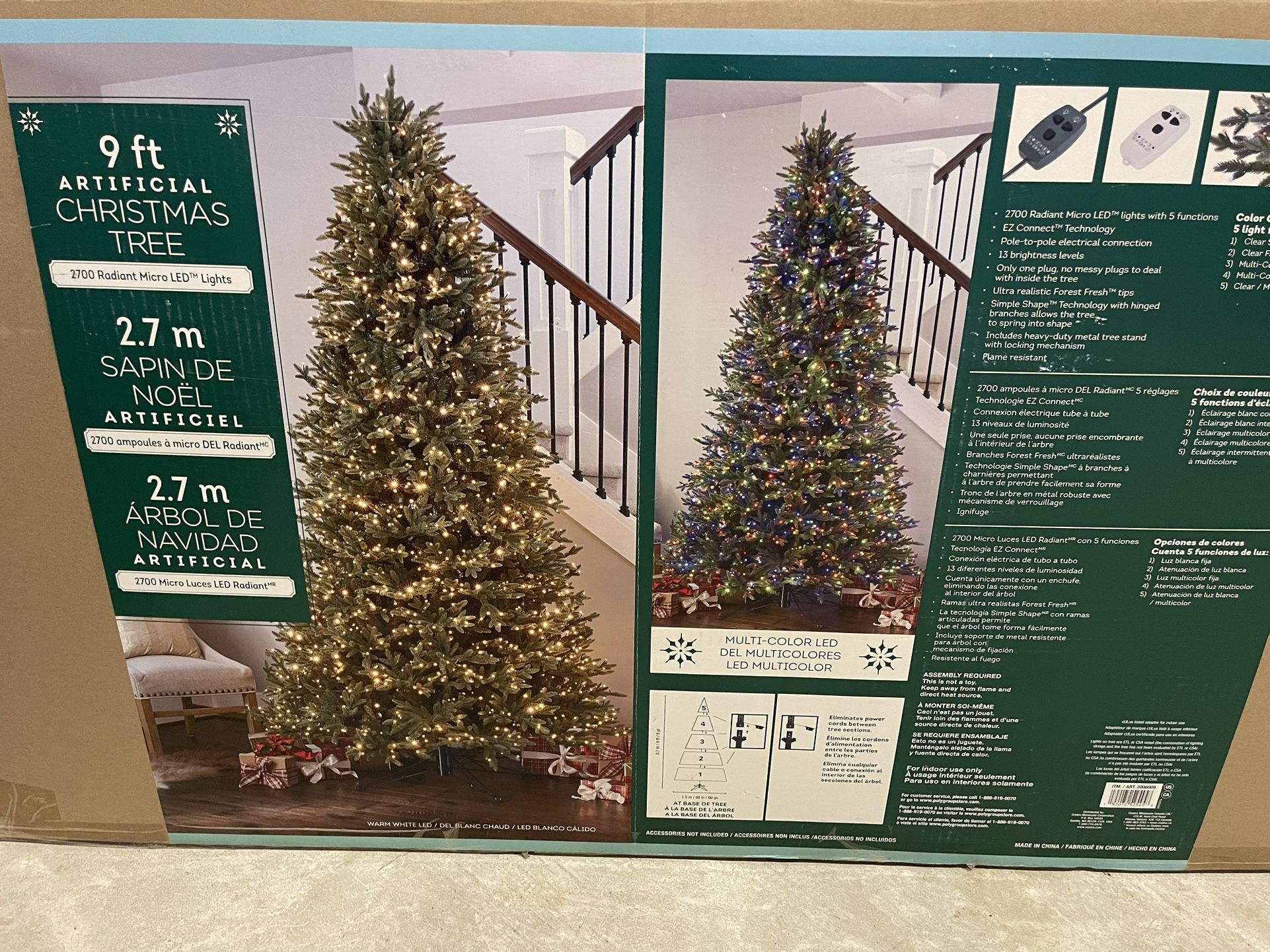 9’ Pre-lit Micro LED Artificial Tree