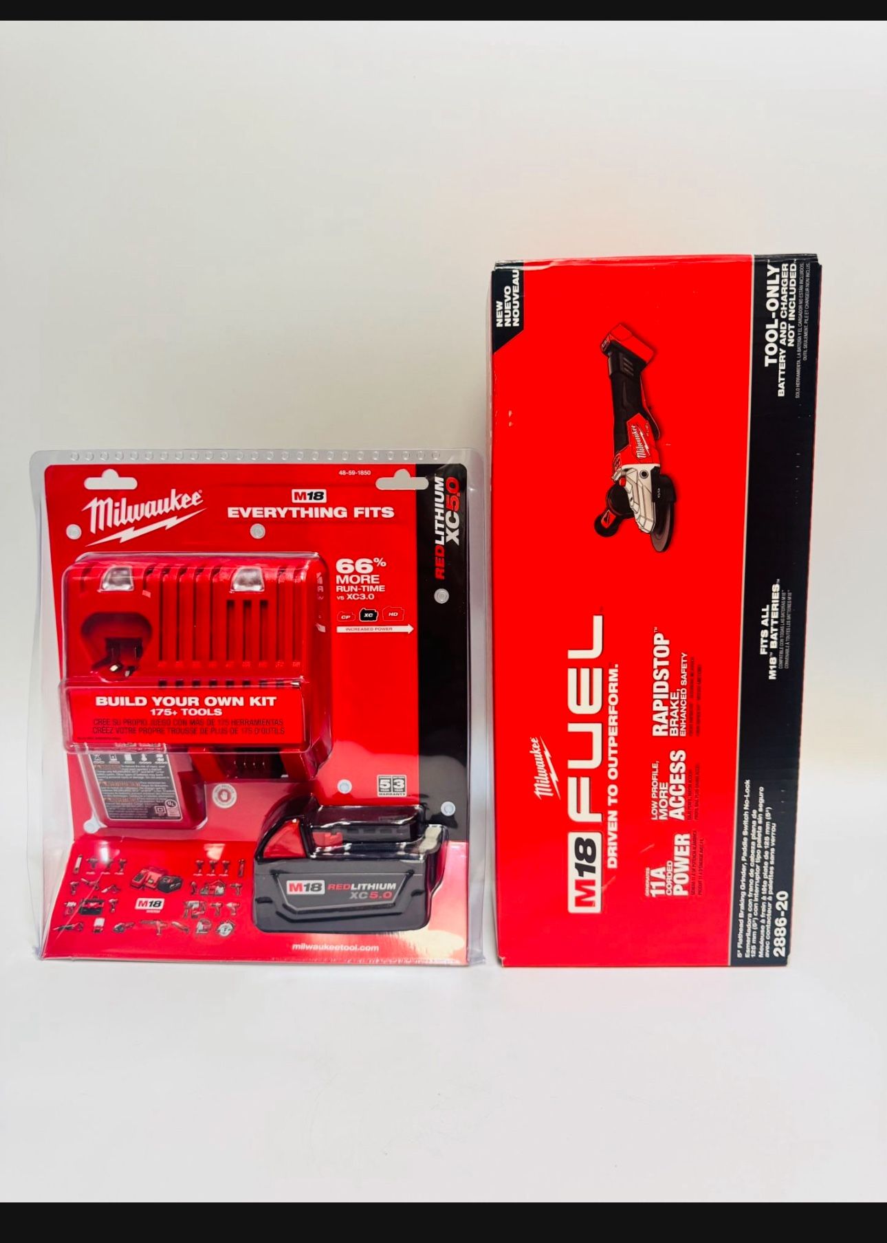 🚀 Fuel Milwaukee 5” Flathead Grinder + M18 5.0 Battery + Charger