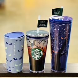 3 starbucks tumblers 