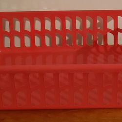 Red Rectangle Plastic Storage Bin/Basket
