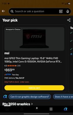 Msi gaming  laptop