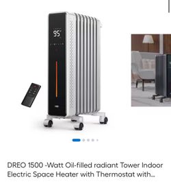 DREO 1500-Watt Oil-filled Radiant Tower Indoor Electric Space Heater DR-HSH011