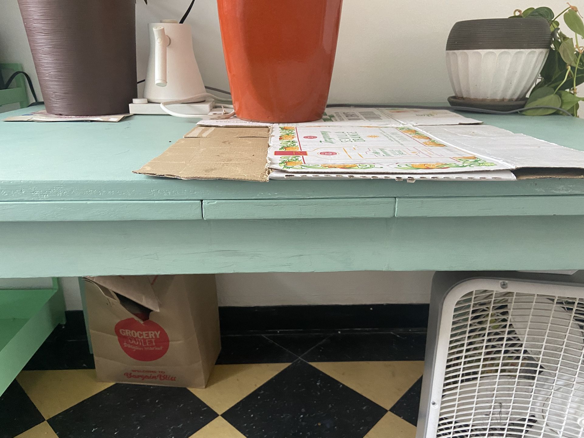 Wood Blue Dining Table